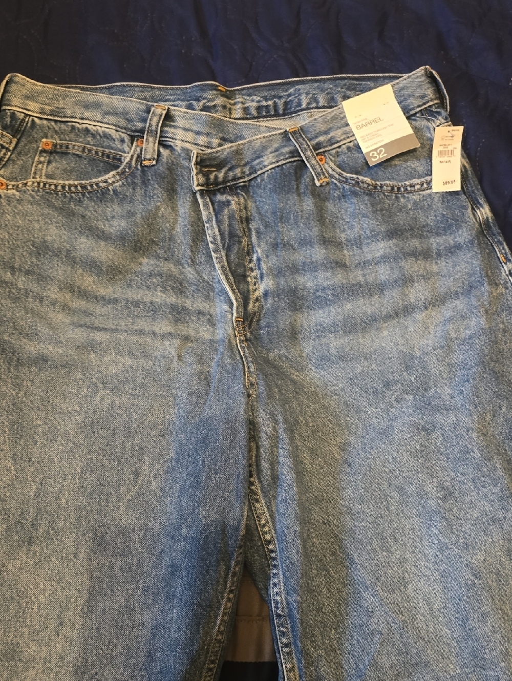 Women's High Rise Crossover Barrel Jeans - Size 32